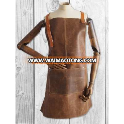 2017 Waterproof Eco-friendly Brown Leather Apron